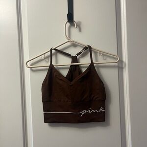 PINK Victoria's Secret Chocolate Sports Bra